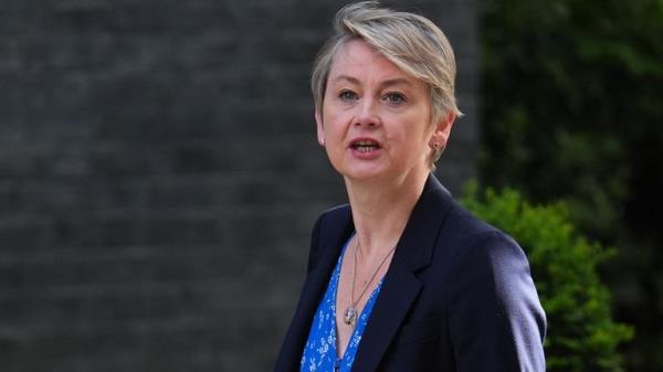 Yvette Cooper arrives at Downing Street.
Pic: PA
